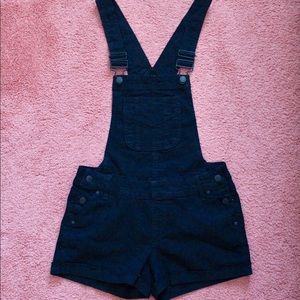 Black Denim Overall Shorts from Charlotte Russe